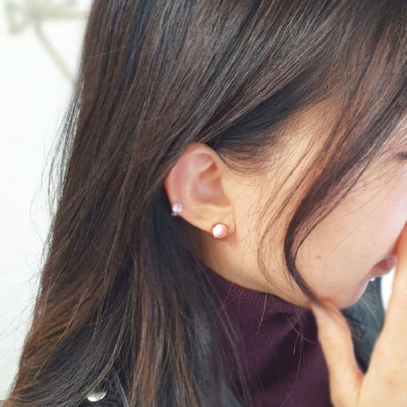 RACOHA like candy pearl earring colored pearl (hemisphere) earrings