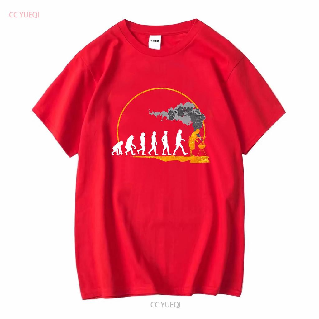 NEW LIMITED Mens Grilling Evolution Of The Grill Smoker T Shirt S 3XL vintage Washed graphic Casual fashion Unisex Comfortable