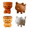 Cat Flower Pot Tabletop Decor Succulents Planter 3D Printed Kitten Plant Pot for Succulents Cactus Home Office Desk Decor
