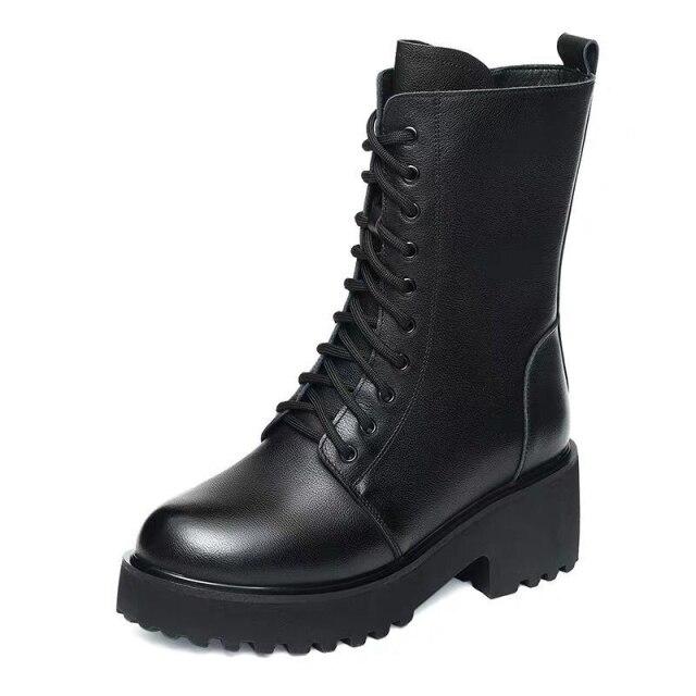 

Rimocy, ботильоны на квадратном каблуке со шнуровкой для женщин, женские ботильоны на платформе и молнии, зимняя женская обувь из искусственной кожи 41 40