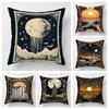 Home Decor Enchanted City And Celestial Moon Pillows Pattern Cushion Cover Suitable For Sofa Bedroom Car Pillow Cover