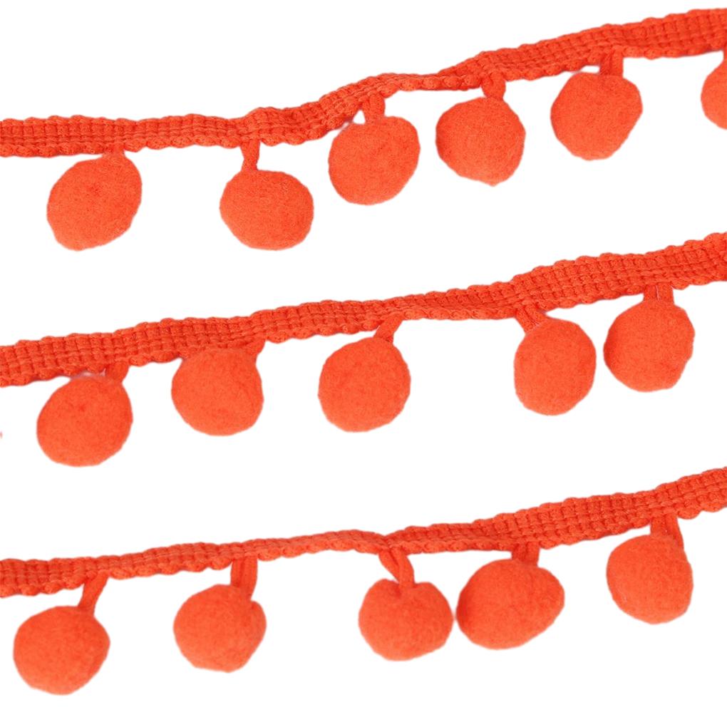 

Модная и практичная лента для отделки своими руками, 5 ярдов, помпон, бахрома, лента, легко оранжевый