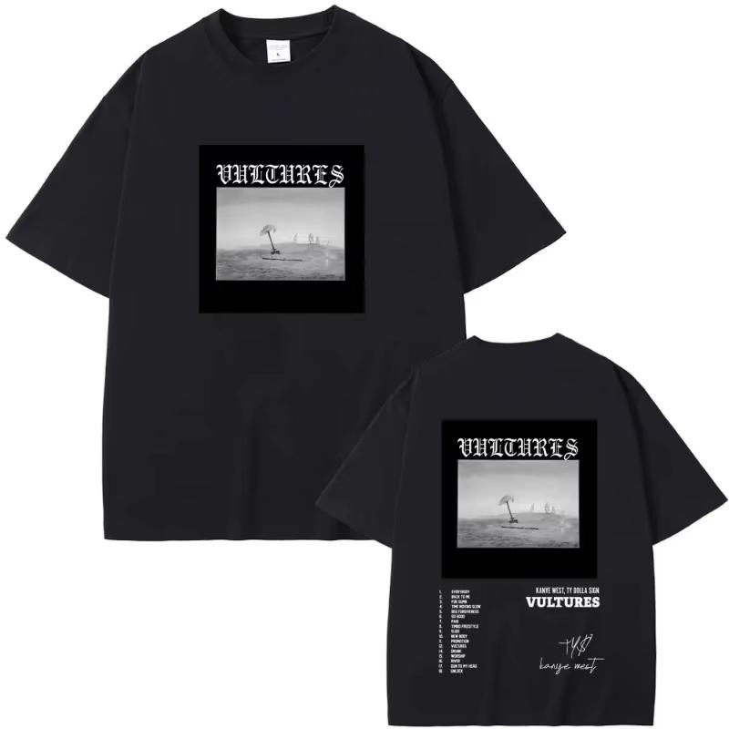 2026 Summer Rapper Kanye West Vultures New Music Album Graphic T Shirts Hip Hop Fashion Tshirt Suitable For Both Men And Women