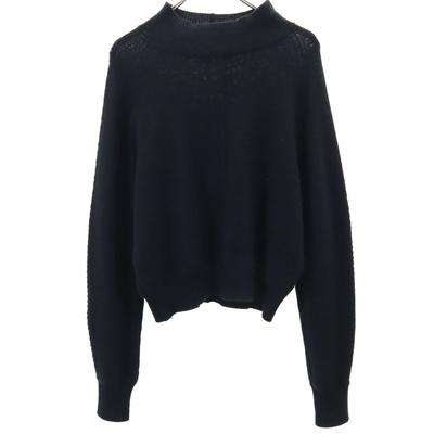 Hergestellt in Italien Langarm Dolman-Pullover 42 schwarz Strick Damen Gebraucht