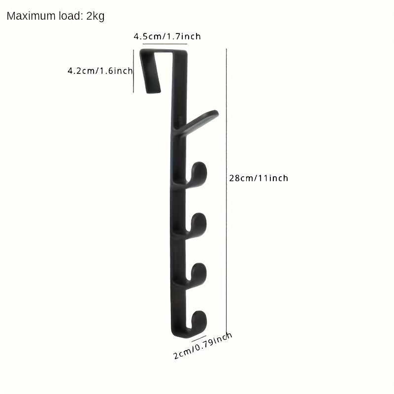 Versatile 5-Hook Over-the-Door Hanger - Perfect for Coats, Towels & Robes, Durable Plastic