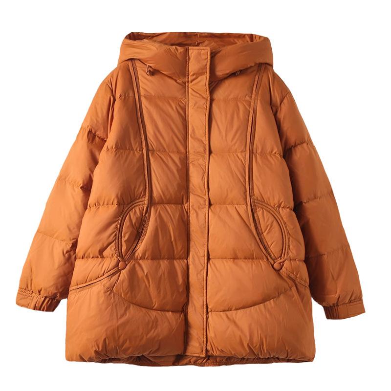 Down jacket medium and long women 2024 winter retro new Chinese loose large meat cover thickened white duck down jacket tide