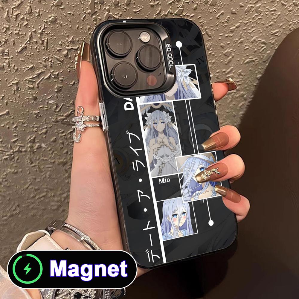 Date a Live Mio Takamiya Translucent MagSafe Mobile Phone Case for iPhone 17 16 15 14 13 12 11 Air Pro Max Plus Colorful Cover iPhone 11