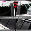 For Mazda 2 Demio Hatchback 2015- 6Pcs Glossy Piano Black Car BC Pillar Post Cover Trim Carbon Fiber PC Material Sticker