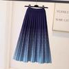 Autumn and Winter Women's Knitted Half Skirt Solid Color High Waist Elegant Mid Length Skirt A-line Skirt