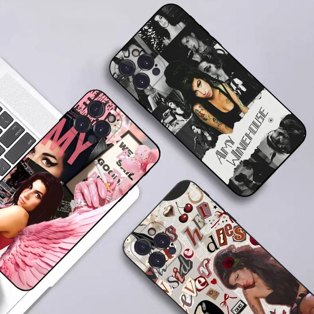 Schöne Frau A-Amy W-Winehouse Handyhülle Für Iphone 16 15 17 13 14 12 11 Pro Max Plus Schwarze Hülle Cover Case