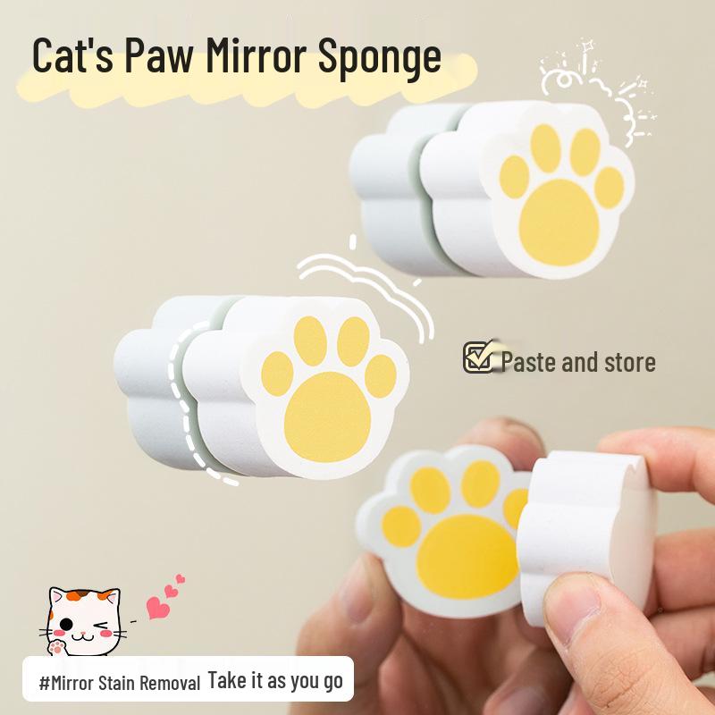 Creative Cat Paw Sponge for Magic Cleaning - Perfect for Kitchen, Faucet, Bathtub, and Washbasin with Abrasive Particles.