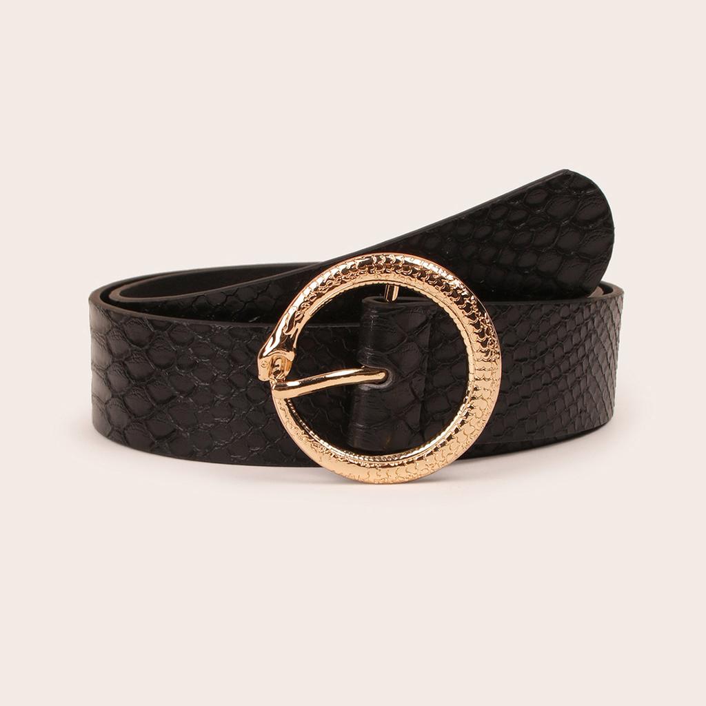 Snake Pattern Snake Buckle Leopard Print Women's Belt Fashionable and Elegant Belt
