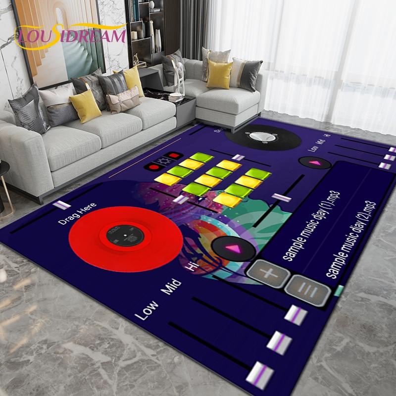 DJ Music Screen Pattern Area Rug,Carpet Rug for Living Room Bedroom Sofa,Kitchen Bathroom Hallway Runner Non-slip Floor Mat