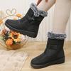 Fashion Faux Fur Thick Plush Ankle Boots Women 2025 Waterproof Non-Slip Snow Boots Woman Hook Loop Keep Warm Cotton Padded Shoes Female