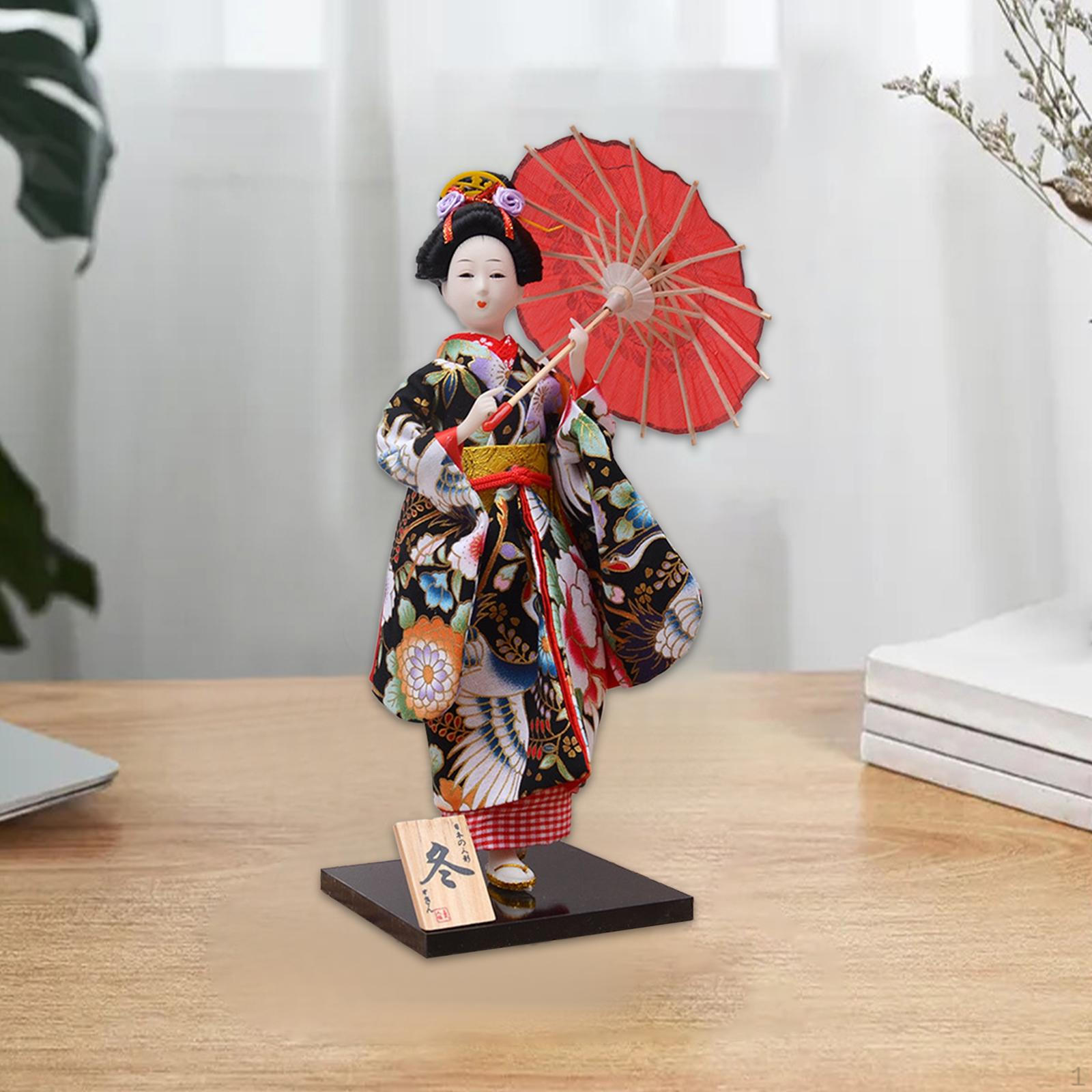 

12-дюймовое японское кимоно, кукла гейши, настольная статуя, рисунок, ремесленный традиционный орнамент, азиатский кабуки Style A
