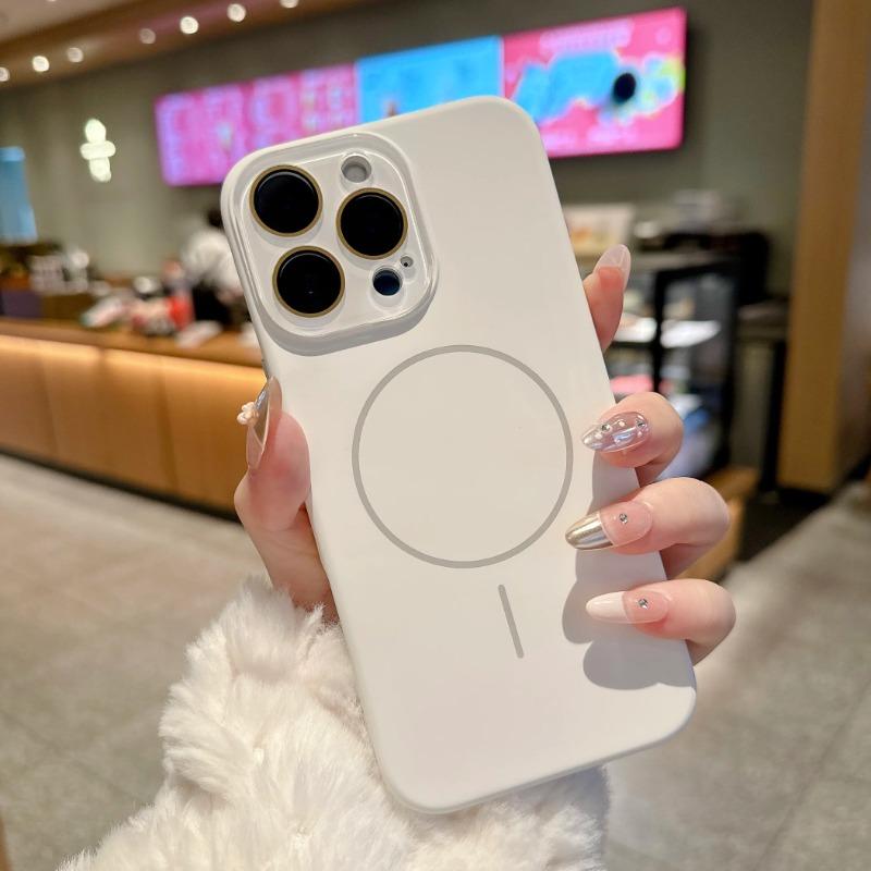 Liquid Silicone For Magsafe Glass Lens Protect Case for iPhone 17 16 14 13 11 12 15 Pro Max Plus Magnet Wireless Charge Cover