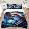 3pcs Eagle Fantasy Art Bedding Set - 1 Duvet Cover + 2 Pillowcases(Core Not Included), Machine Washable Polyester yy251216104