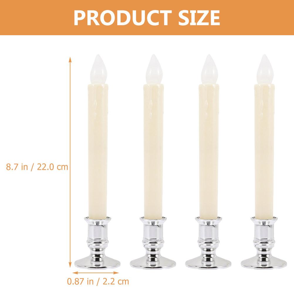 4Pcs Lights Flameless LED Flickering Candles for Wedding Christmas Holiday Party Romantic Decor