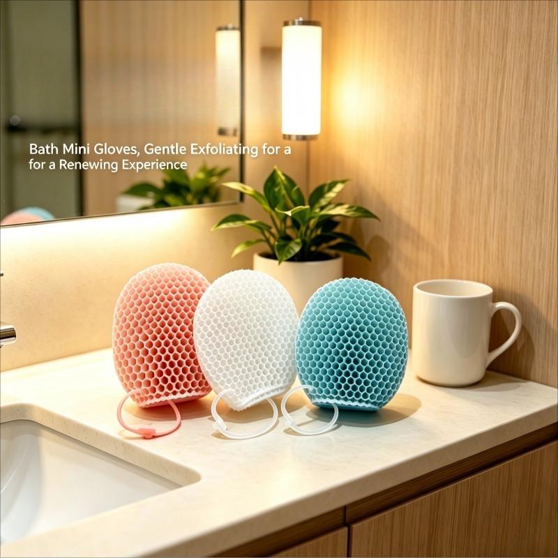 Honeycomb Exfoliating Shower Finger Caps Bath Mitt Breathable Odorless Body Scrubber Skin Care Cleansing Tool Multi-Color
