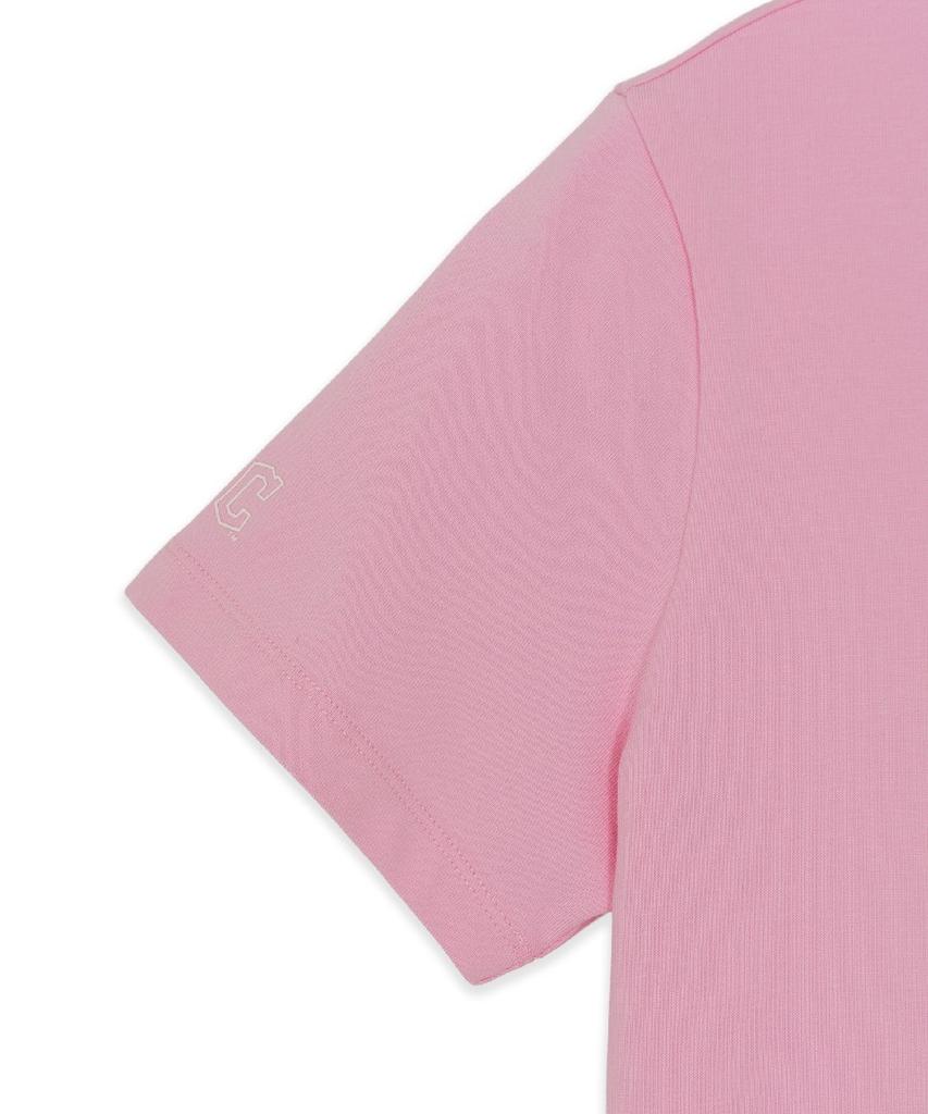 Emelbi Women'S Ribbon Graphic Slim Semi-Crop Short Sleeve T-Shirt Cle (L.Magenta)