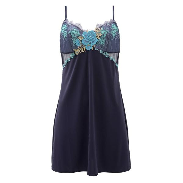 Himiko 029 Series Slip Long Camisole Lingerie (Navy, M)