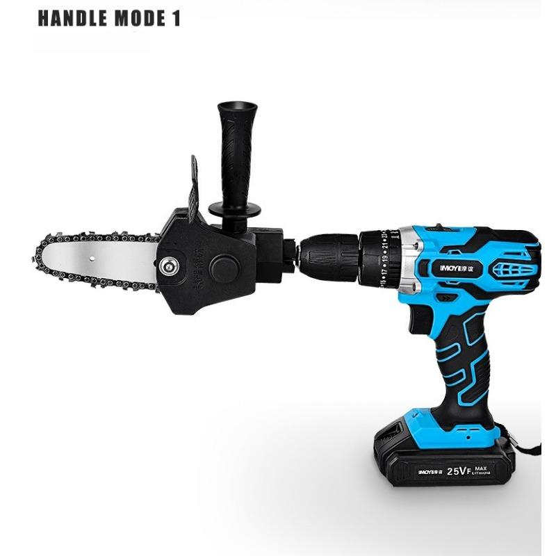 Electric Drill To Chain Saw Converter Head Electric Pruning Saw Felling Mini Chain Saw Head