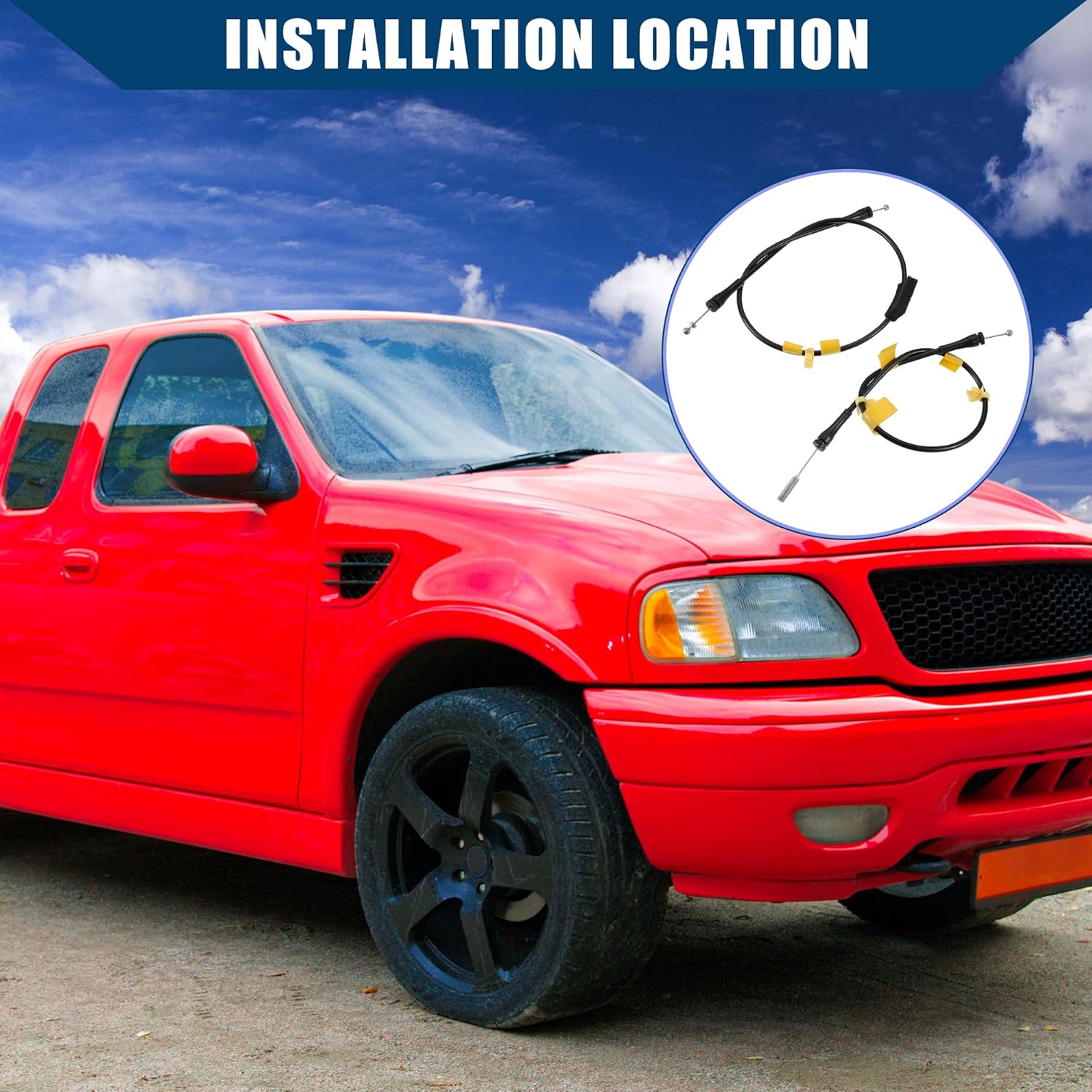 

NO. 8L3Z-18264A00-B Door Latch Release Cable for Ford F150 Extended Cab 04-08 for Lincoln Mark LT 2006-2008 / Rear Upper Left Right Door Lock Latch