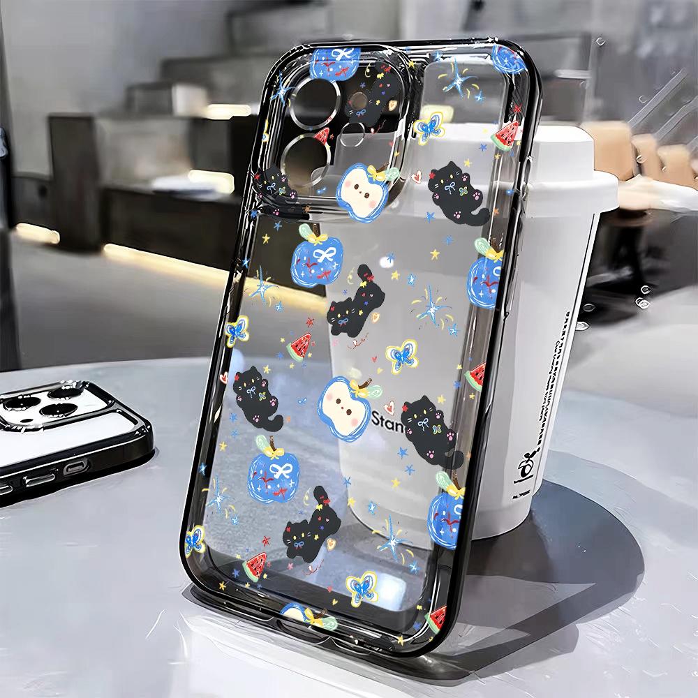 

Милый Котик INS Прозрачный Чехол Для iPhone 16 15 Pro Max Чехлы iPhone 17 11 12 13 14 Pro Max Plus 7 8 XS XR Противоударный Чехол iPhone 12 Pro Max
