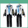 Conjunto de Camisa, Gravata, Calças e Peruca Cosplay Vocaloid Hatsune Miku Masculino de Alta Qualidade Para Feriados