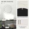Metal Wall Art 65cm Modern Decorative Mirror Decor For Living Room Bedroom Dining Room Silver