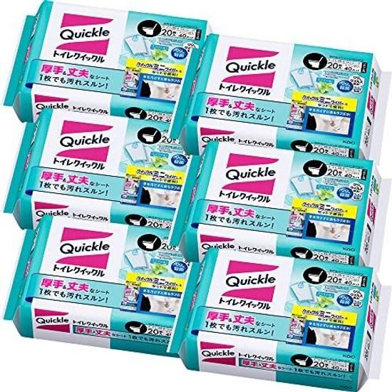 Quickle Bulk Purchase Toilet Refill Large Capacity Mint 20 Sheets 6 Packs 99 Sterilization 24-hour Antibacterial