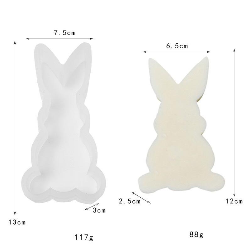 Cute Rabbit Silicone Mold 3D Animal Candle Scented Making Epoxy Mould DIY Handmade Easter Gift Baking Tools Home Decor