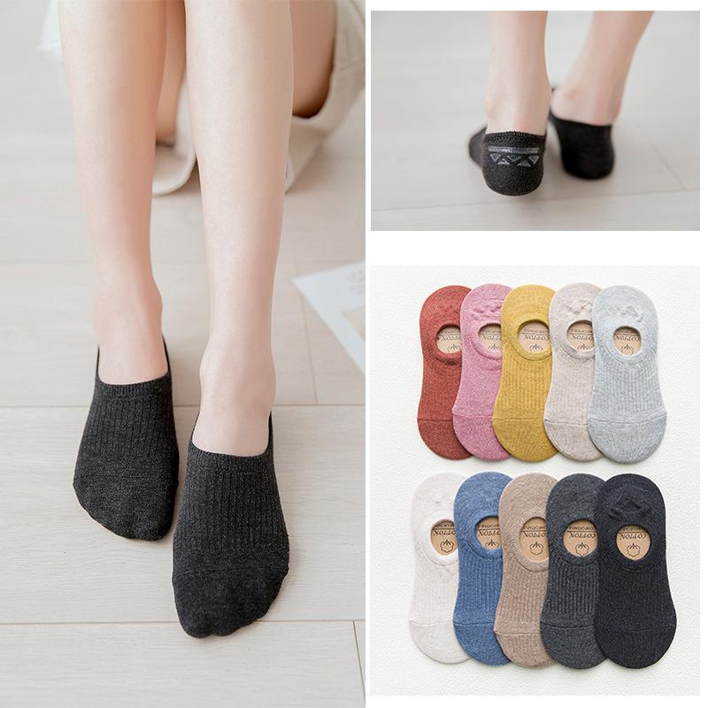 10 Pairs Invisible Summer Sporty Casual Anti-slip Women Short Socks Low Cut Boat Socks Cotton Material Seamless Young Teenagers