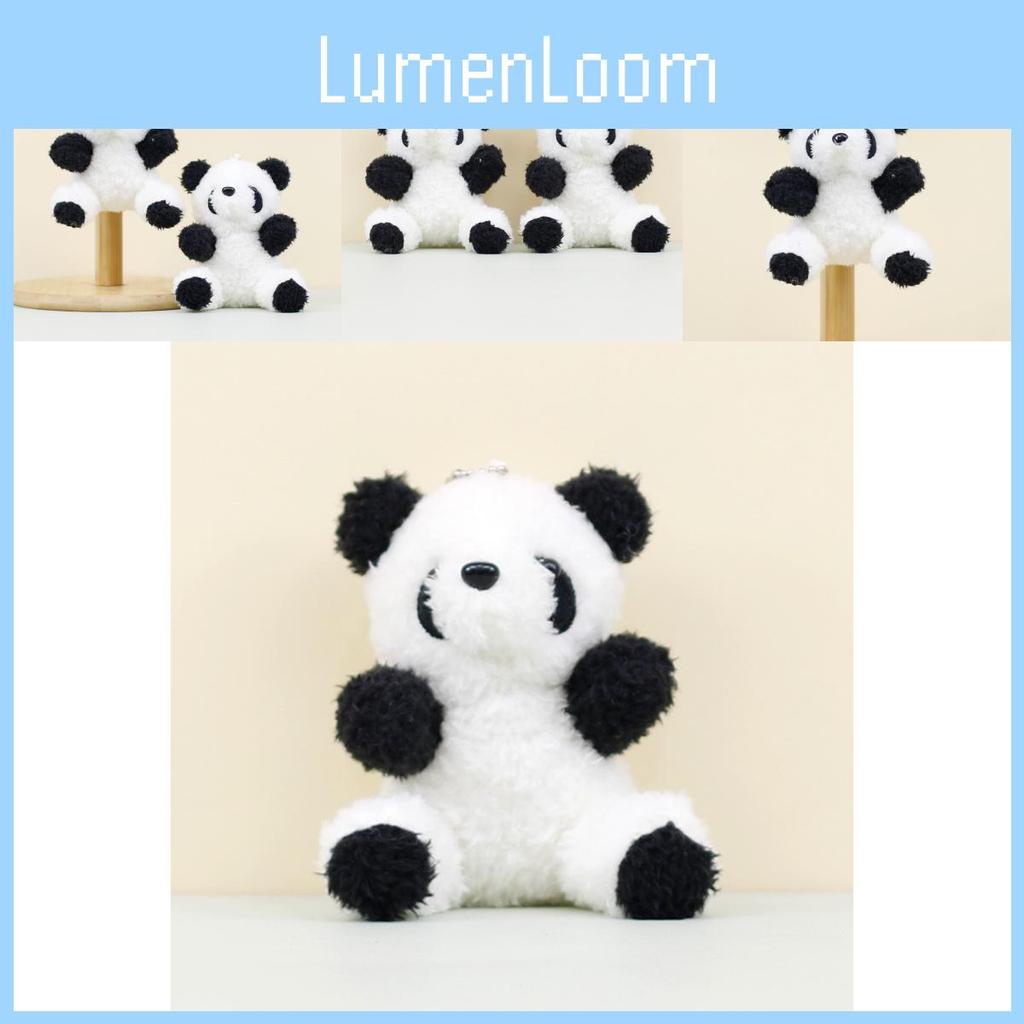 Adorable Curly Panda Plush Toy Keychain Soft Coral Fleece Stuffed Animal