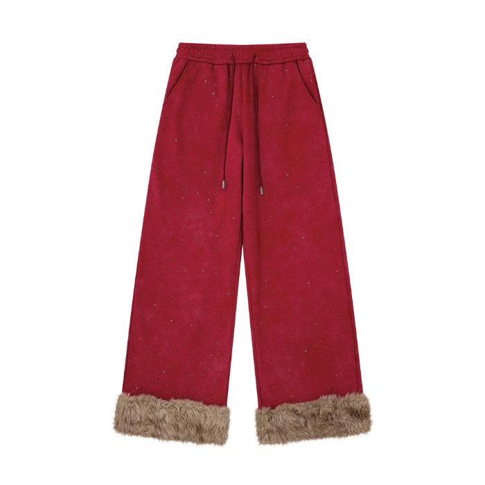 

2026 A/W Fur Collar Rabbit Ear Hoodie & Pants Set - Women s Starry Sky Design, Loose Fit Extra Large