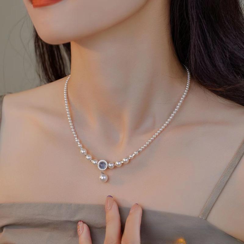 

Подвеска с синим сапфиром, чистое серебро, жемчуг, цепочка на ключицу, женский