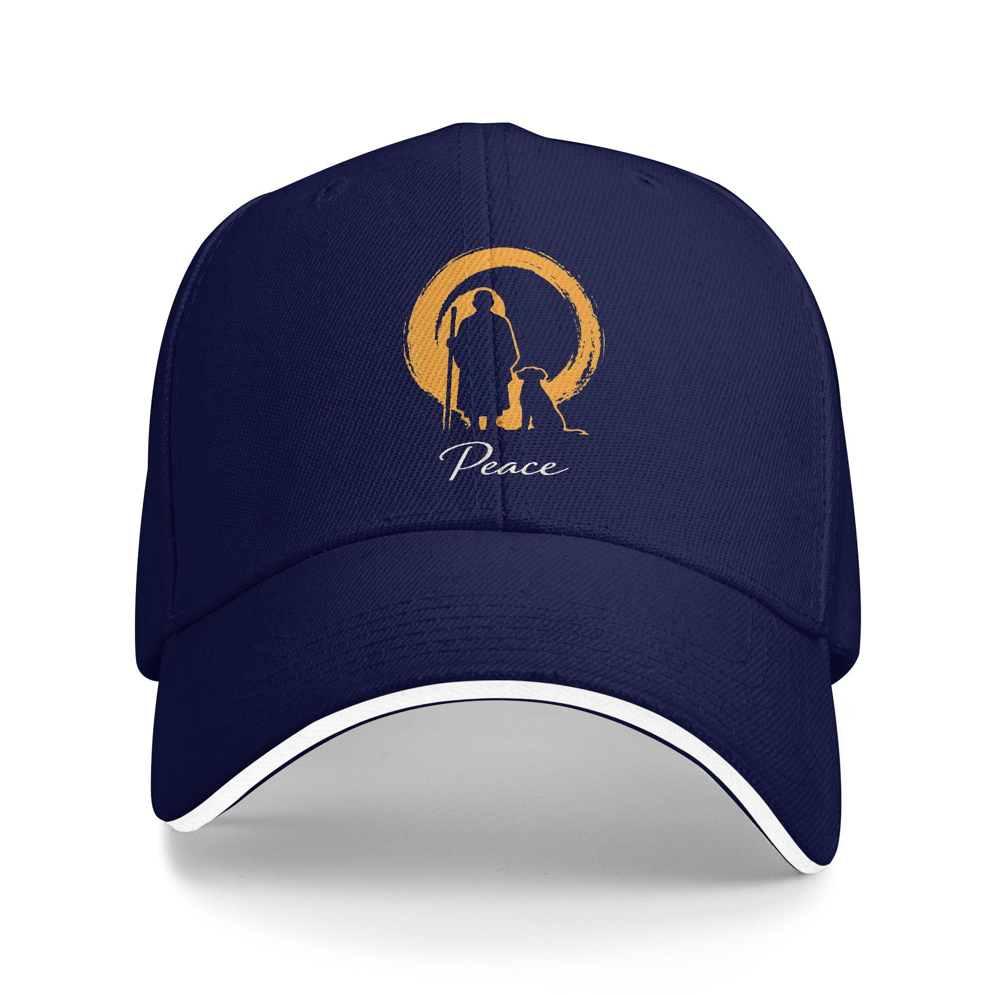 

Peace Walking Monks Baseball Cap Hunting Camping Sun Trucker Hat Female Male Casual Custom Logo Baseball Caps One Size темно-синього кольору