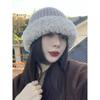 Women's Big Head Wool Hat with Versatile Face In Autumn and Winter Small Knitted Hat with Thickened Warm Plush Ear Protection Fisherman's Hat