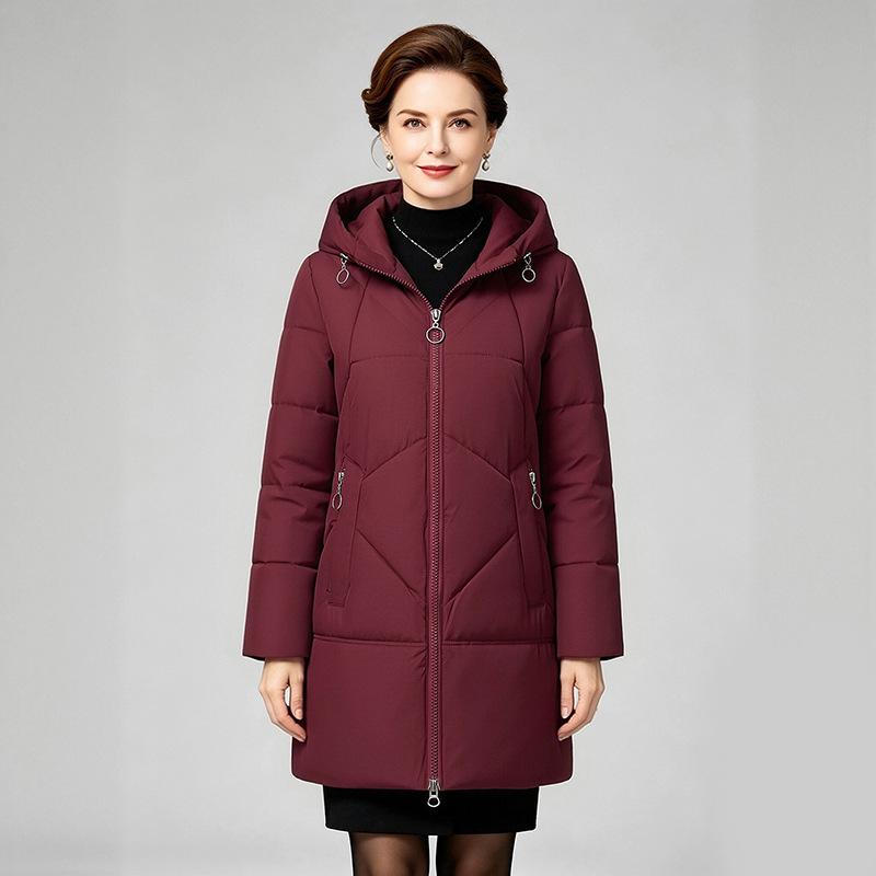 XL large size winter new mother outfit fashionable versatile foreign style cotton-padded clothes loose cotton-padded jackets women's jackets women's