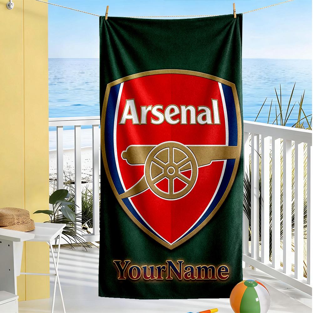 Arsenal Customizable Name Beach Towel Quick-Dry Soft Microfiber