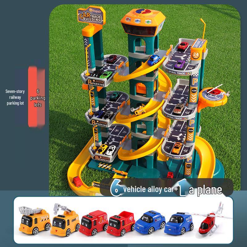 

Большой электрический многоуровневый гоночный трек для детей Exquisite Box with Electric Elevator