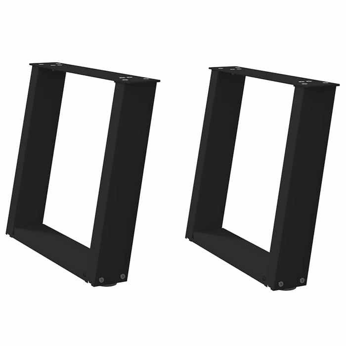 VidaXL Pieds de table basse en U, 2 pièces, noir, 50 x (42-43) cm, acier 4012764