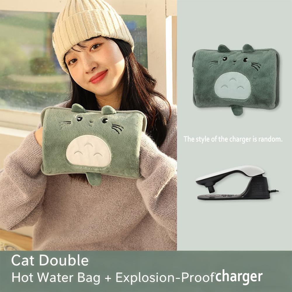 Plush Hot Water Bag For Winter Cute Plug-In Hand Warmer Abdominal Warmer Rechargeable Hot Water Bag Hand Warmer Cover Cloth