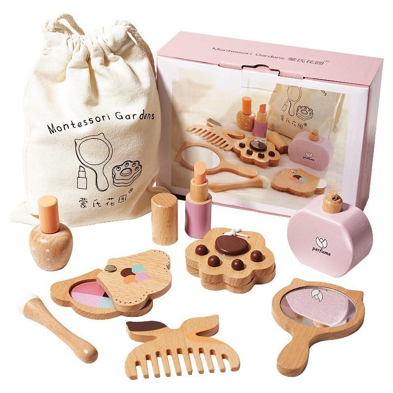 Children'S Wooden Simulation Creative Makeup Dressing Haircut Set Cosplay Play House Kit Doctor Toy