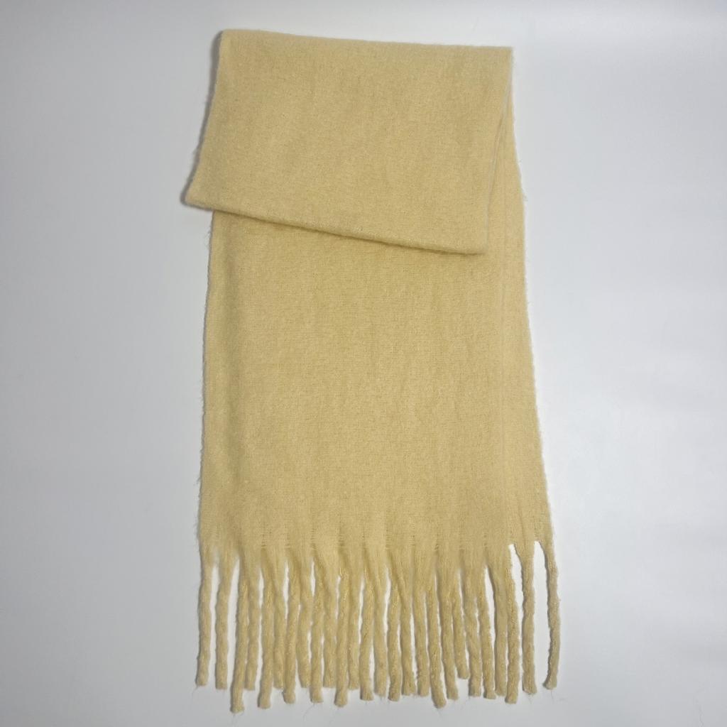 Versatile mohair solid color scarf women's winter thickening simple warmth enlarged shawl scarf