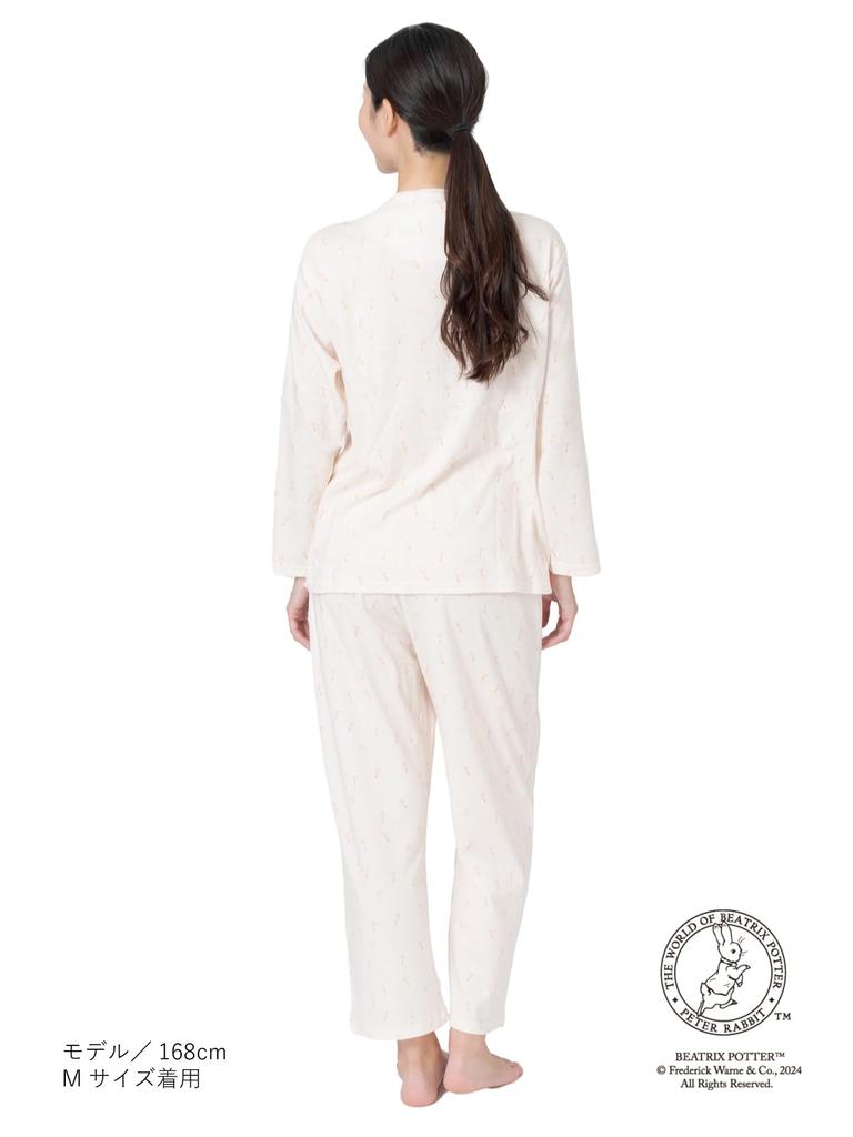 Long Plus Pants Soothing Floral Authentic Floral Print Cotton Blend Absorbent [repose Time] Women's Open-Front Pajamas, Sleeves, Sizes, Loungewear,