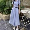 Coffee Break French Temperament Shirt Long Dress Women's Summer New Fashion This Year Popular Plaid Dress Women's Clothing