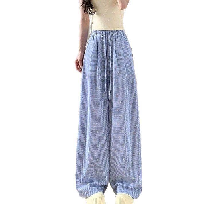 Yellow Drapey Polka Dot Wide-Leg Pants - Summer Casual, Petite, Loose Fit for Women