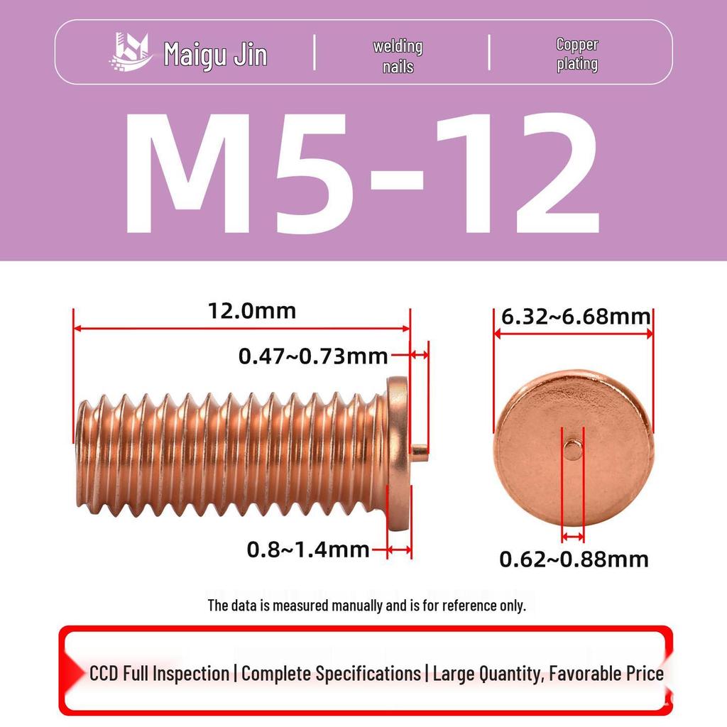 PT-M3M4M5M6M8 Copper-Plated Carbon Steel Projection Weld Studs and Screws