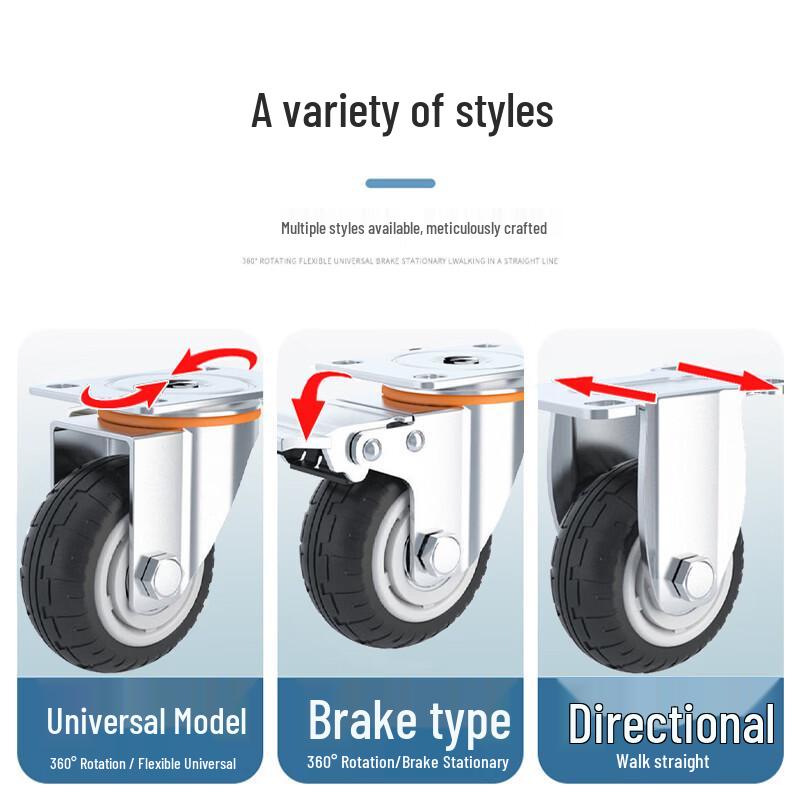 4-inch Lightweight Rubber Caster Wheel